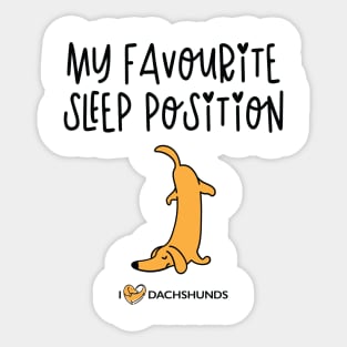 A Dachshund's Favourite Sleep Position Sticker